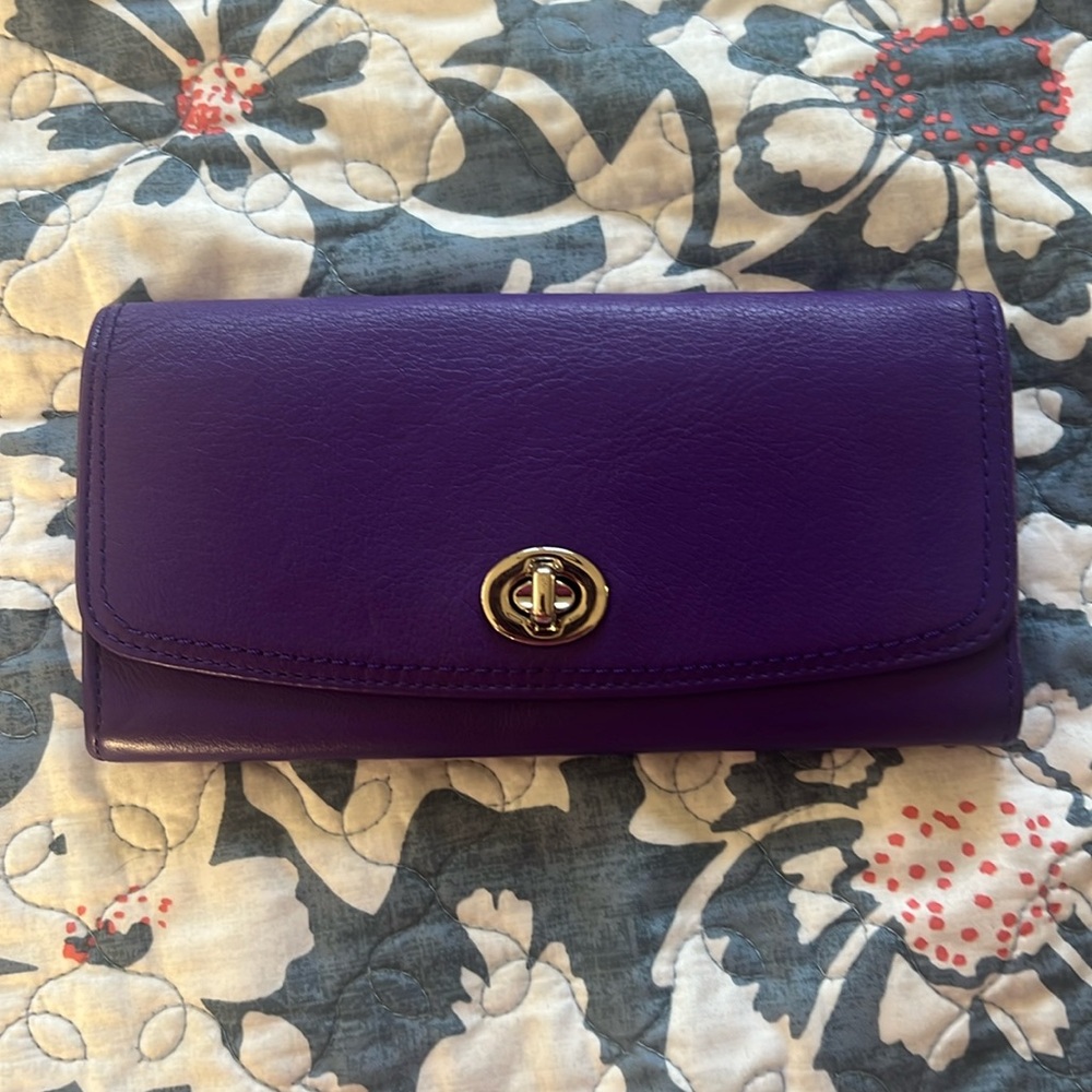 Coach Purple Leather Wallet
